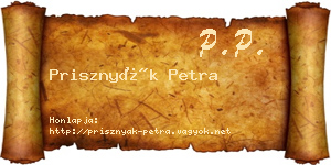 Prisznyák Petra névjegykártya